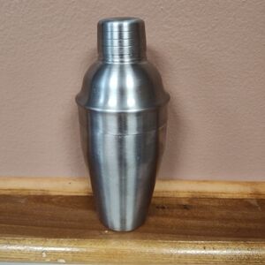 Brushed Stainless Steel Cocktail Shaker - 9 Inches Tall